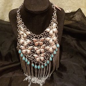 Blue Howlite Butterfly Necklace